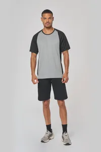 Herren Kurzarm Rundhals Bicolor T-Shirt