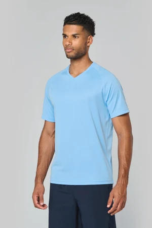 Herren Kurzarm-Sportshirt mit V-Ausschnitt