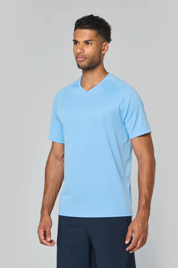 Herren Kurzarm-Sportshirt mit V-Ausschnitt