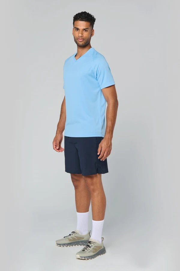 Herren Kurzarm-Sportshirt mit V-Ausschnitt