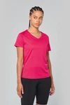 Damen Kurzarm-Sportshirt mit V-Ausschnitt