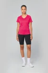 Damen Kurzarm-Sportshirt mit V-Ausschnitt