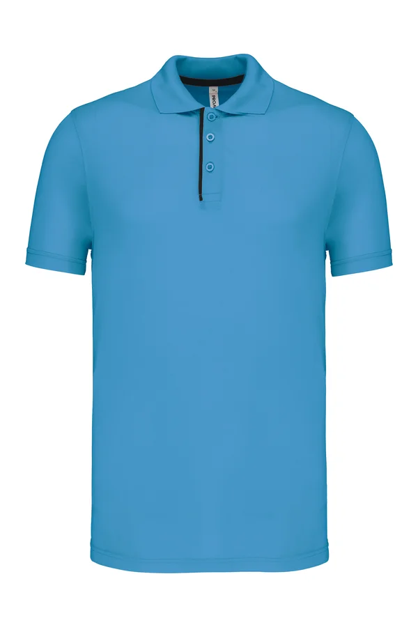 Herren sport-polo in pique-qualität Lagoon / Black