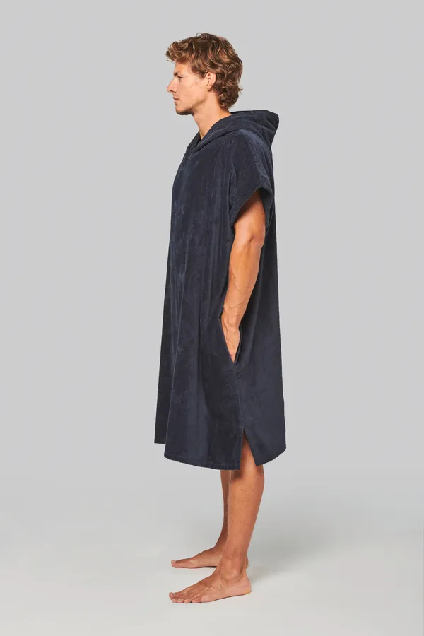 Unisex-Frottee-Poncho mit Kapuze