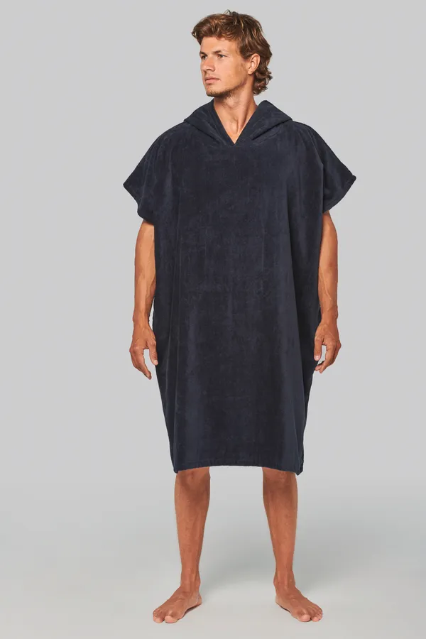 Unisex-Frottee-Poncho mit Kapuze