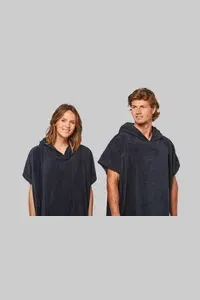 Unisex-Frottee-Poncho mit Kapuze