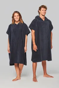 Unisex-Frottee-Poncho mit Kapuze