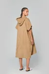 Unisex-Frottee-Poncho mit Kapuze Camel