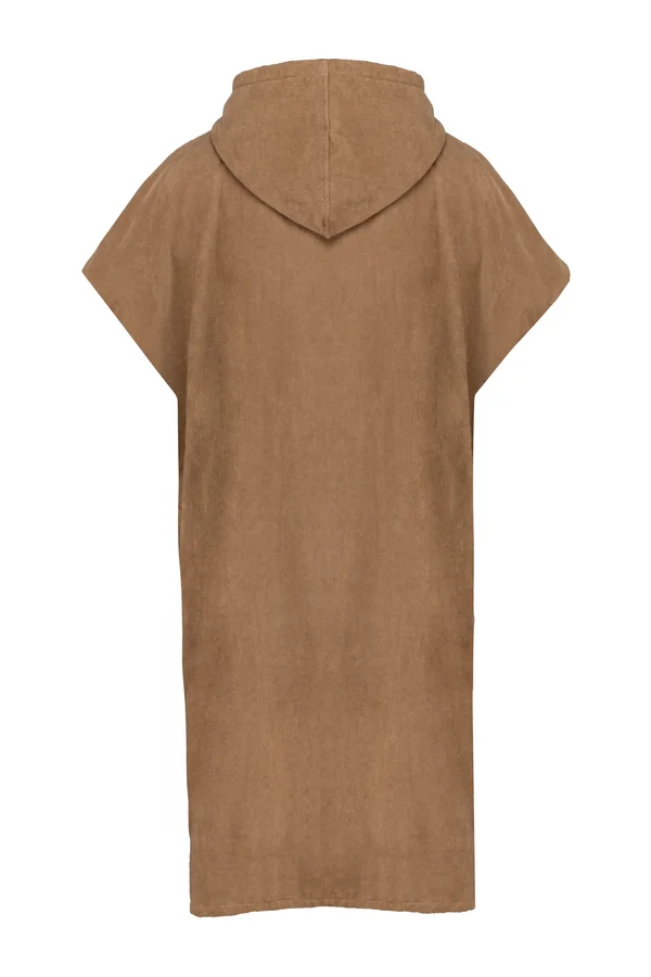 Unisex-Frottee-Poncho mit Kapuze Camel