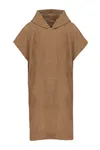 Unisex-Frottee-Poncho mit Kapuze Camel