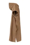 Unisex-Frottee-Poncho mit Kapuze Camel