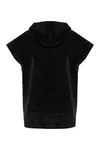 Kinder-Frottee-Poncho mit Kapuze Black