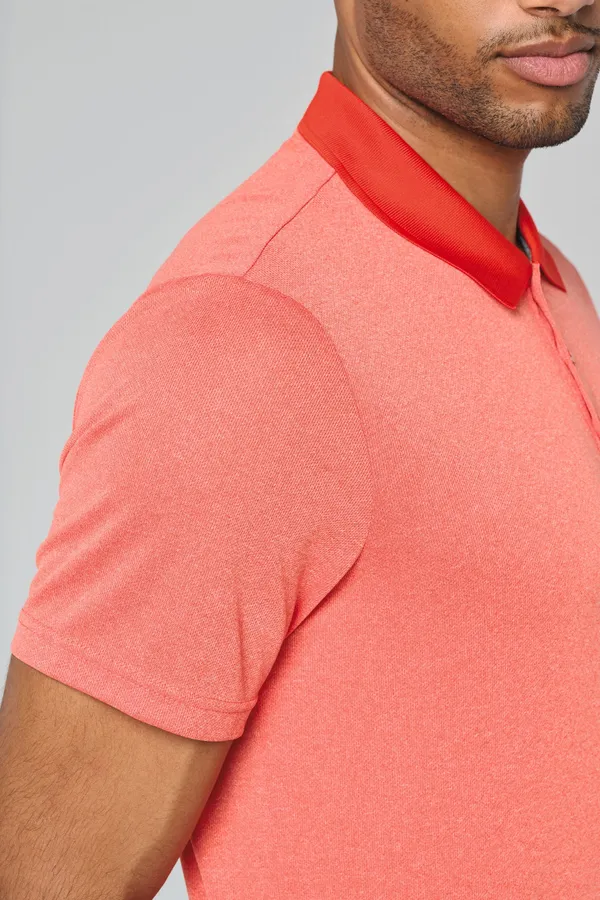 Adult short-sleeved marl polo shirt