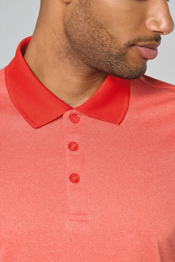 Adult short-sleeved marl polo shirt