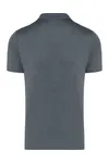 Meliertes Kurzarm-Polohemd Fine Grey Heather