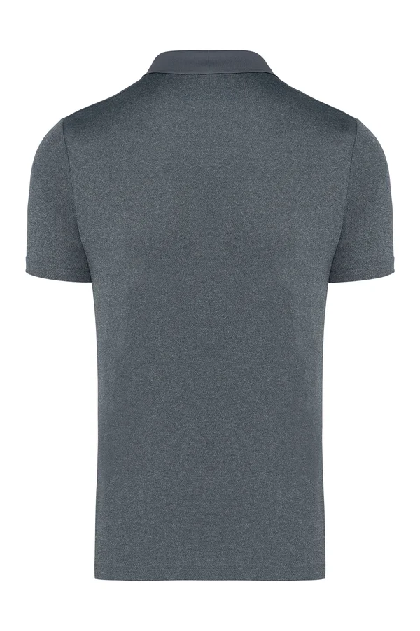 Meliertes Kurzarm-Polohemd Fine Grey Heather