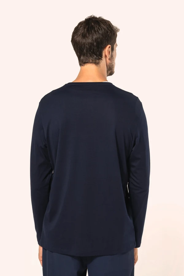 Supima® Herren-T-Shirt mit Rundhalsausschnitt und langen Ärmeln
