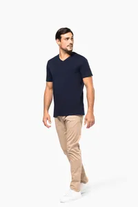 Men's V-neck short-sleeved Supima® t-shirt