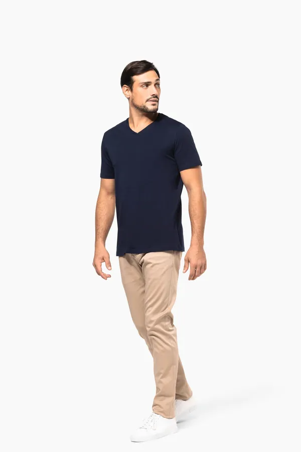 Men's V-neck short-sleeved Supima® t-shirt
