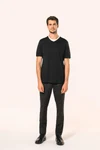 Supima® Herren-T-Shirt mit V-Ausschnitt und kurzen Ärmeln