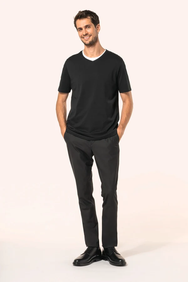 Supima® Herren-T-Shirt mit V-Ausschnitt und kurzen Ärmeln