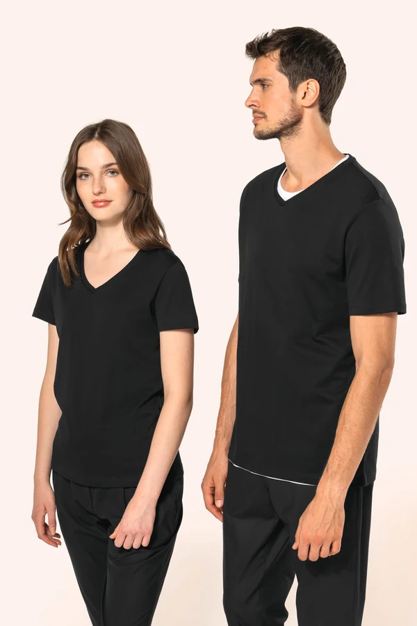 Supima® Herren-T-Shirt mit V-Ausschnitt und kurzen Ärmeln