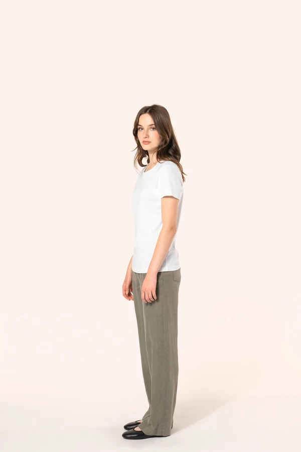 Supima® Damen-T-Shirt mit Rundhals ausschnitt und kurzen Ärmeln