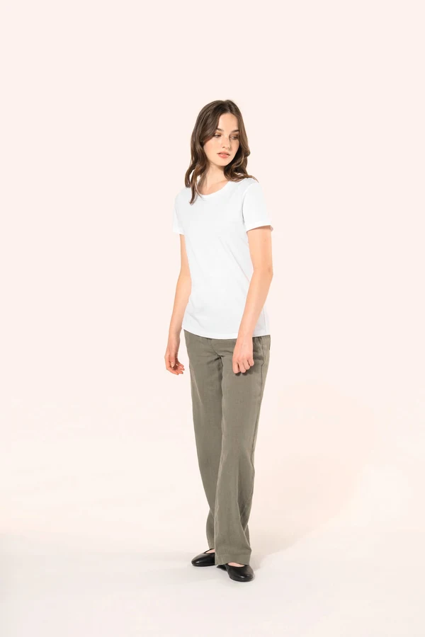 Supima® Damen-T-Shirt mit Rundhals ausschnitt und kurzen Ärmeln
