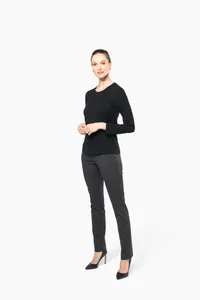 Ladies' crew neck long-sleeved Supima® t-shirt