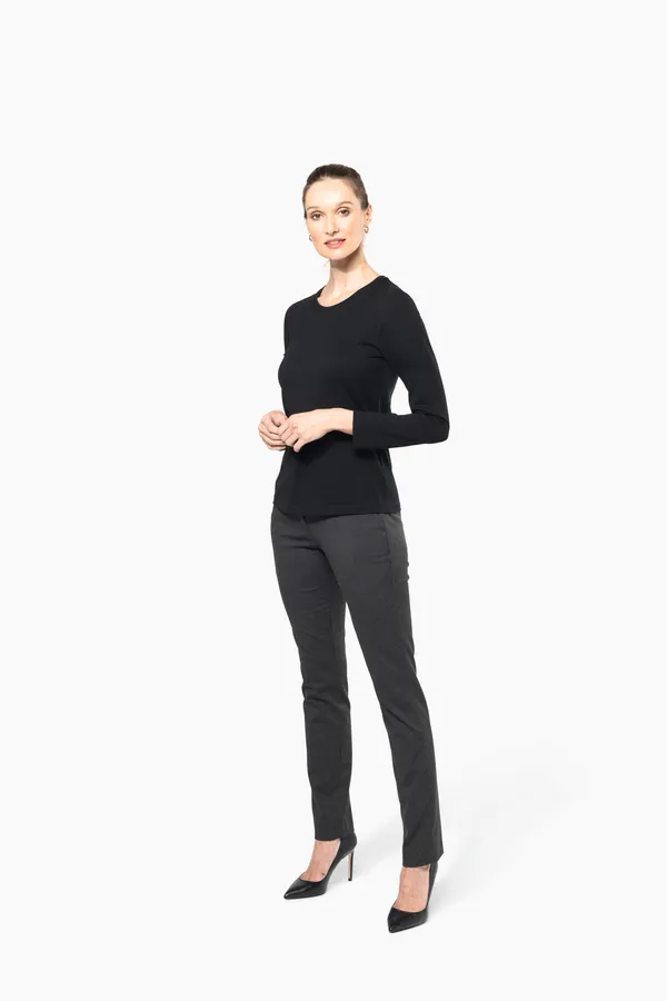 Ladies' crew neck long-sleeved Supima® t-shirt