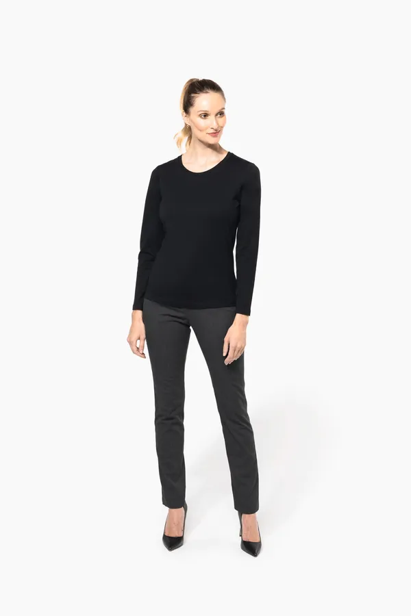 Ladies' crew neck long-sleeved Supima® t-shirt