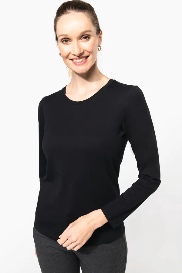 Ladies' crew neck long-sleeved Supima® t-shirt