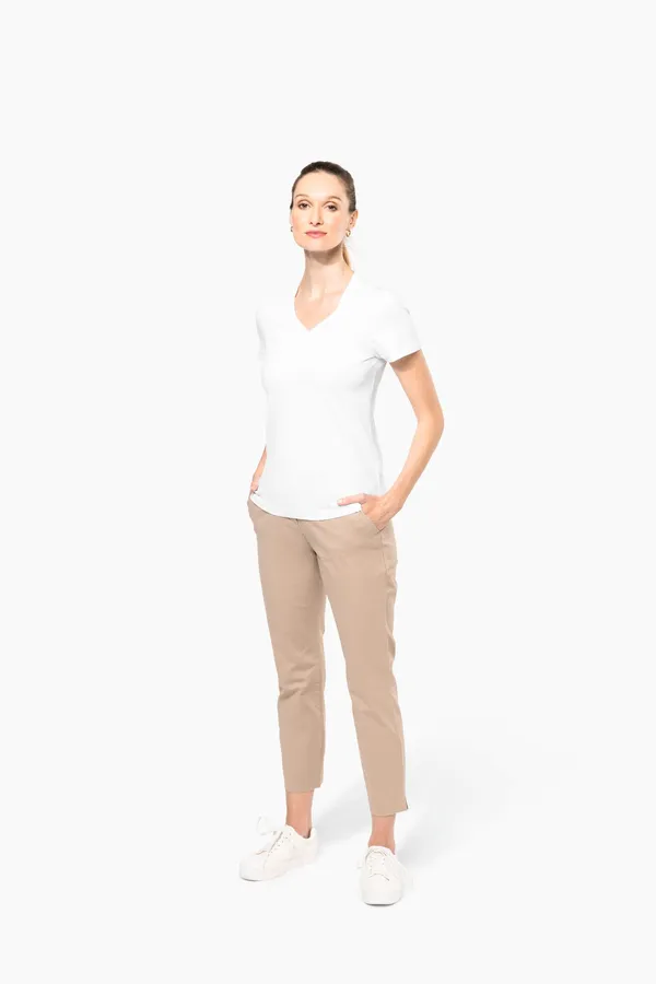 Ladies' V-neck short-sleeved Supima® t-shirt