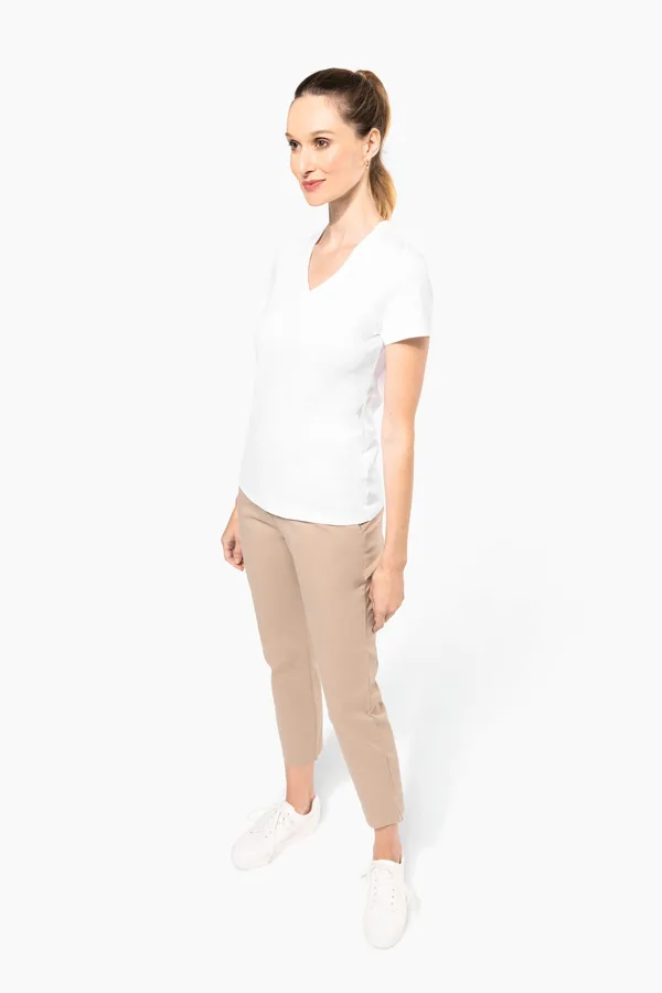 Ladies' V-neck short-sleeved Supima® t-shirt