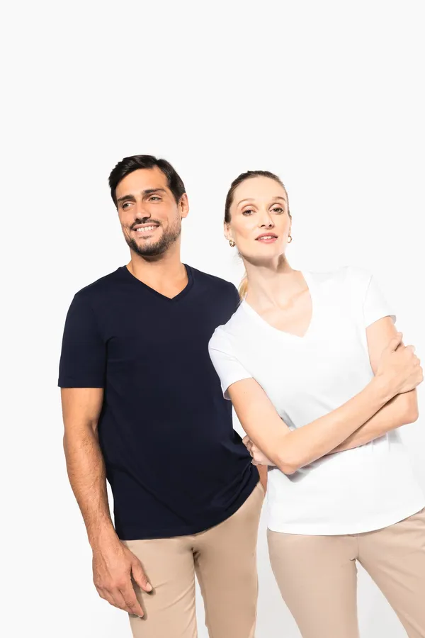 Ladies' V-neck short-sleeved Supima® t-shirt
