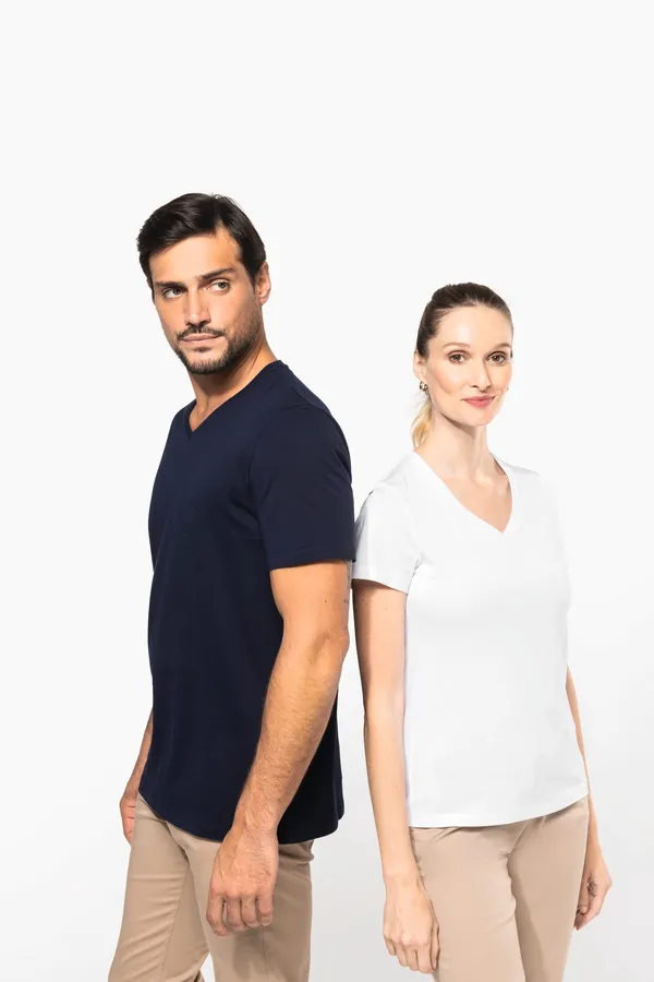 Ladies' V-neck short-sleeved Supima® t-shirt