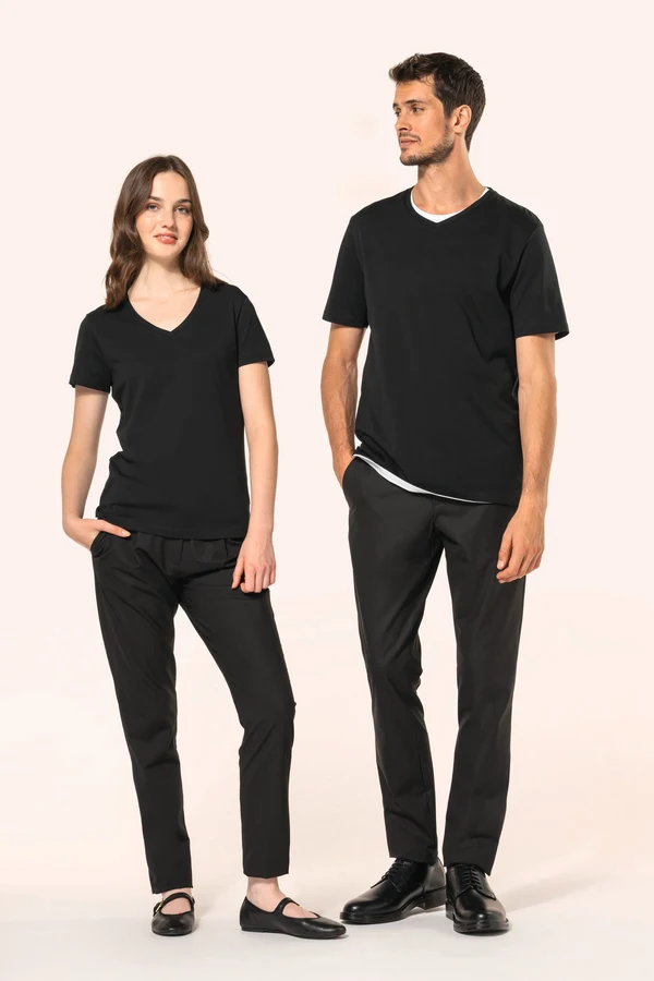Supima® Damen-T-Shirt mit V-Ausschnitt und kurzen Ärmeln