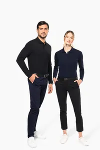 Men's long-sleeved Supima® polo shirt