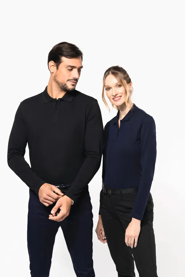 Men's long-sleeved Supima® polo shirt