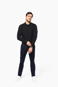 Men's long-sleeved Supima® polo shirt