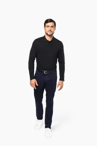 Men's long-sleeved Supima® polo shirt