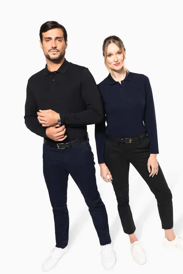 Men's long-sleeved Supima® polo shirt