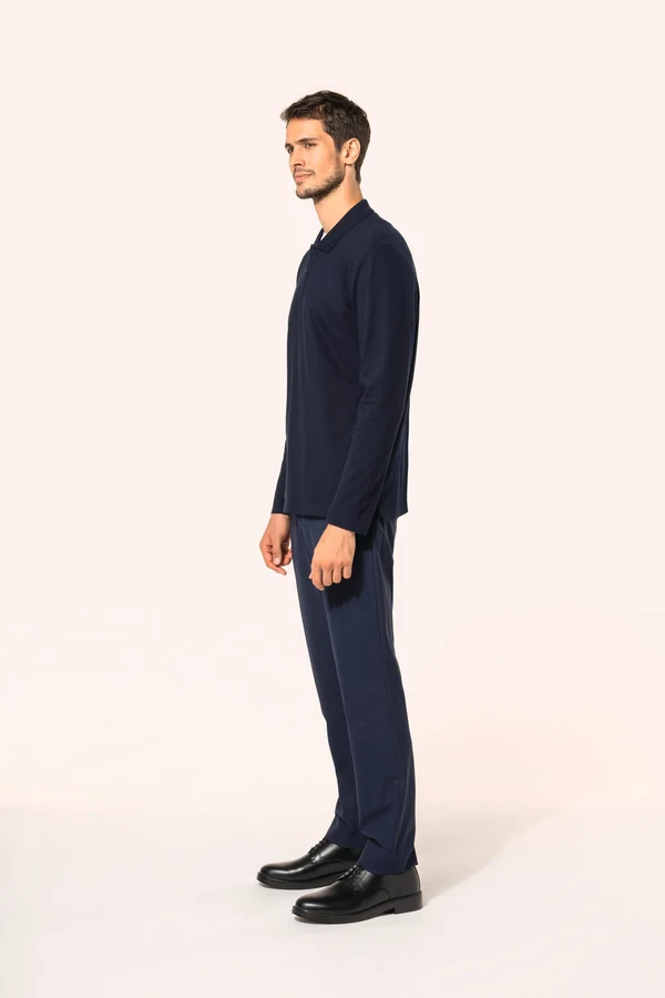 Supima® Herren-Polohemd mit langen Ärmeln