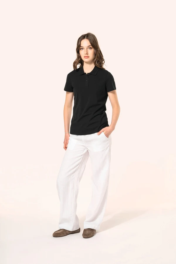 Supima® Damen-Polohemd mit kurzen Ärmeln