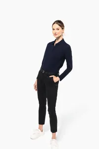 Ladies' long-sleeved Supima® polo shirt