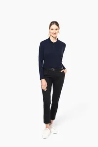 Ladies' long-sleeved Supima® polo shirt