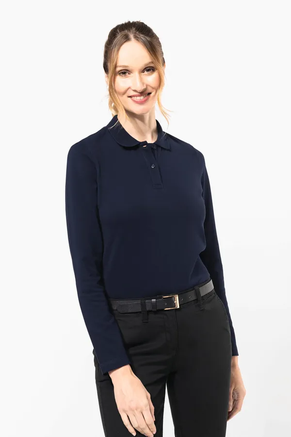 Ladies' long-sleeved Supima® polo shirt