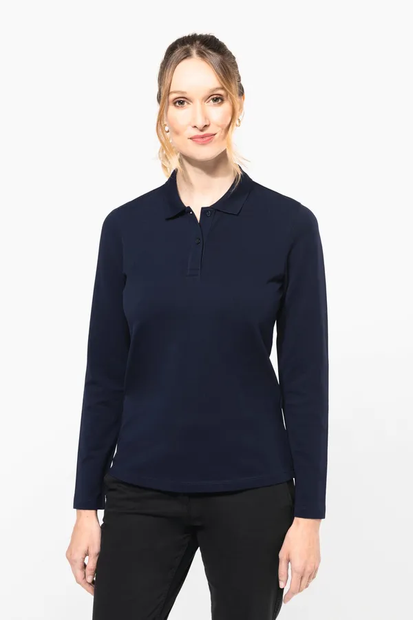Ladies' long-sleeved Supima® polo shirt