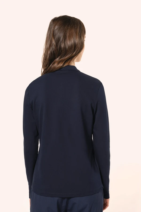 Supima® Damen-Polohemd mit langen Ärmeln
