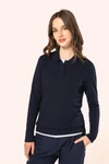 Supima® Damen-Polohemd mit langen Ärmeln